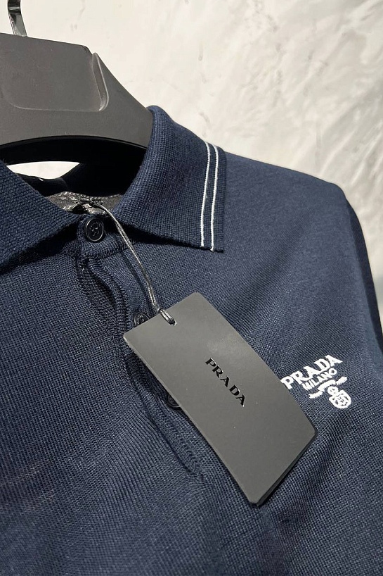 Поло цвета антрацит Prada Milano