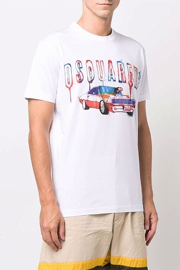 Мужская футболка Dsquared2 car-print - White   