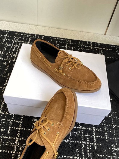 Женские замшевые лоферы Celine premium - Checknut   