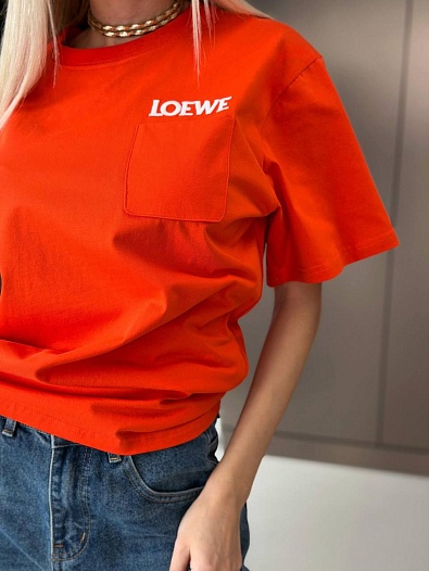 Женская оверсайз футболка Loewe premium - Orange   