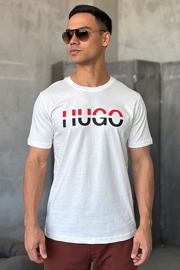 Мужская белая футболка Hugo Boss   
