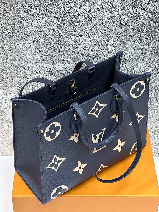 Женская сумка Louis Vuitton Onthego MM Premium 35x27x14 см - Navy