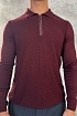 Поло с длинным рукавом Zilli zip-up - Burgundy