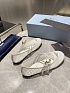 Женские сетчатые балетки Prada белого цвета