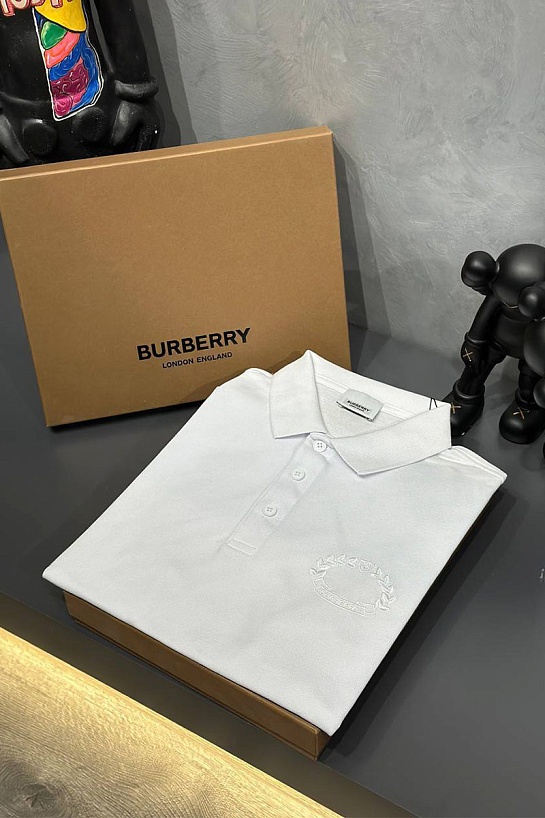 Мужское поло Burberry Oak Leaf Crest - White