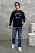Чёрный свитшот Emporio Armani logo embroidery