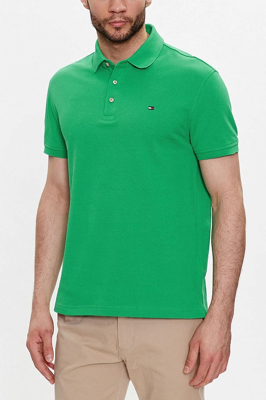 Мужское зелёное поло Tommy Hilfiger