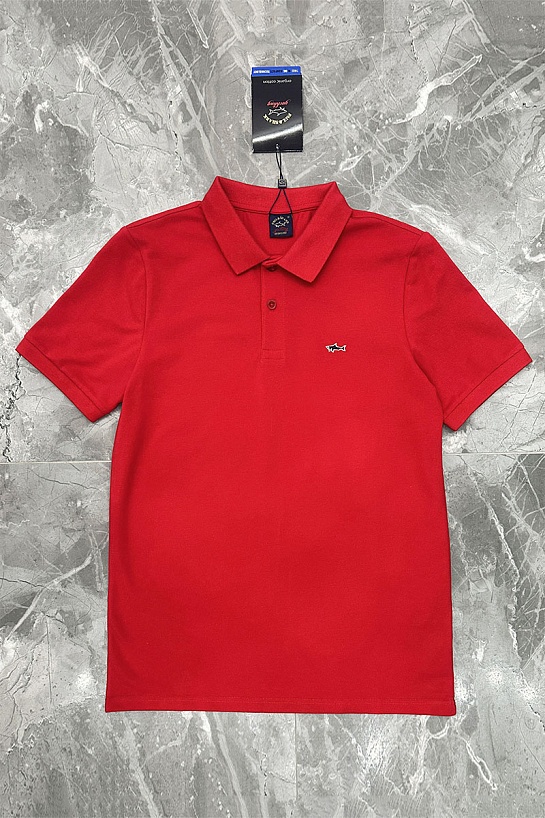 Красное поло Paul & Shark logo-embroidered