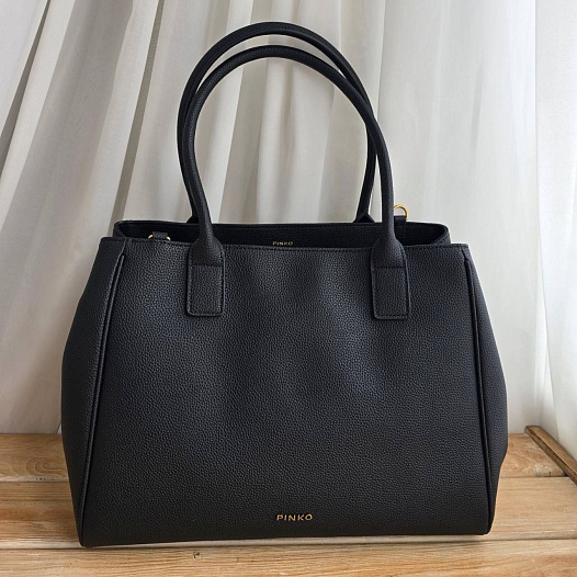 Кожаная сумка Tote 37x29 см - Black   