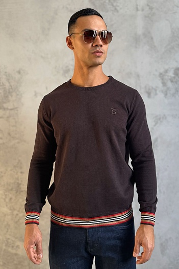 Мужской джемпер Burberry TB logo-embroidered - Brown   