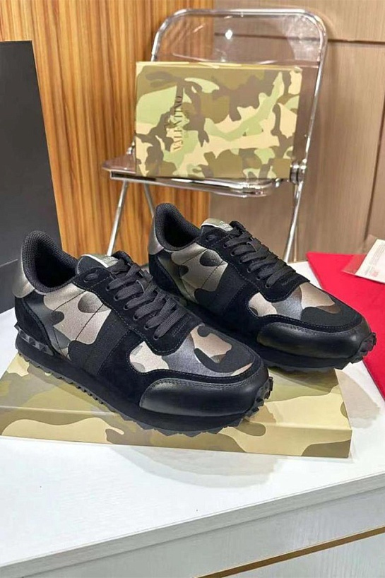 Комбинированные кроссовки Valentino Rockrunner - Black / Grey