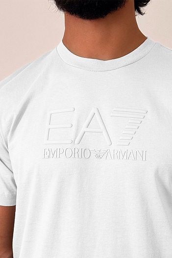 Мужская белая футболка Emporio Armani   