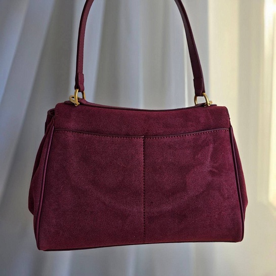 Замшевая сумка Balenciaga Rodeo 28x20 см - Cherry