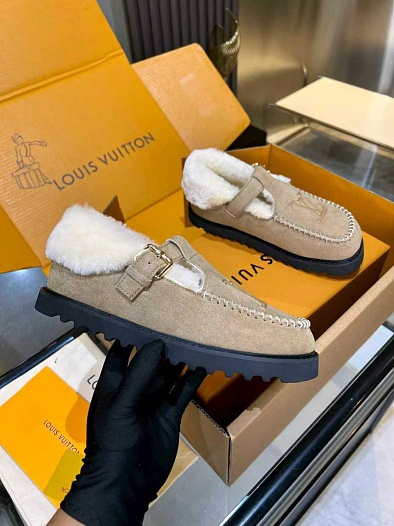 Женские меховые лоферы Louis Vuitton Colorado Comfort Mary Jane premium   