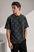 Чёрная оверсайз футболка Louis Vuitton Monogram