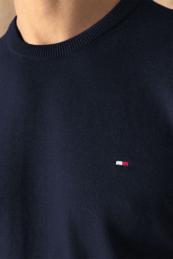 Мужская кофта Tommy Hilfiger тёмно-синего цвета logo-embroidered   