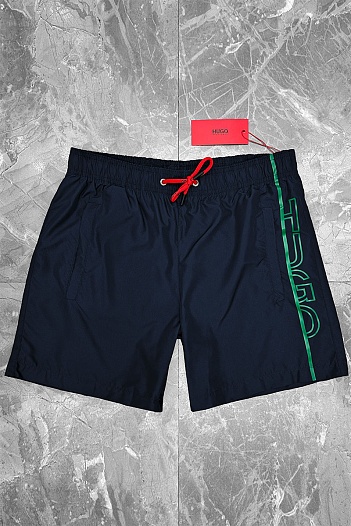 Мужские тёмно-синие шорты Hugo Boss logo-print   