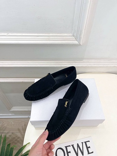 Женские замшевые лоферы Yves Saint Laurent premium   