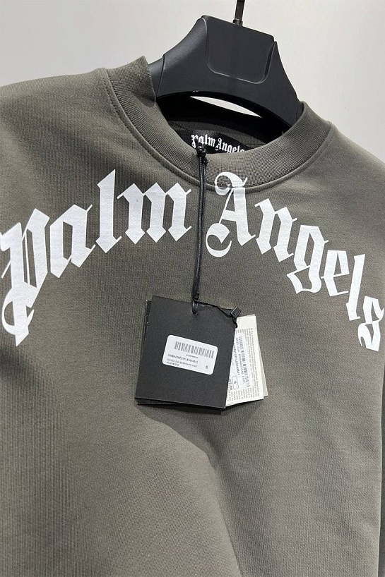 Мужской тёмно-зелёный костюм Palm Angels Curved Logo