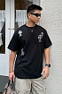 Чёрная оверсайз футболка Chrome Hearts Premium