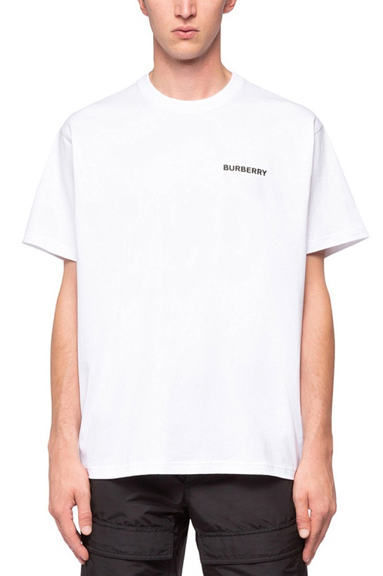 Белая оверсайз футболка Burberry TB logo-embroidered