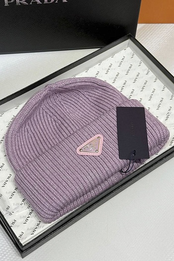 Шапка Prada logo-patch premium - Pink   