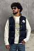 Утеплённый жилет Moncler синего цвета
