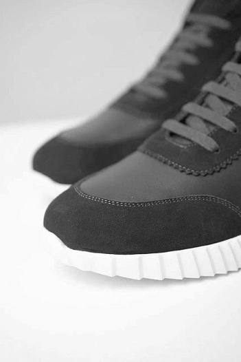 Кроссовки с мехом Hermes Bouncing high-top - Grey   