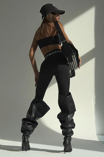 Чёрные женские леггинсы Balenciaga   