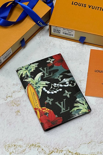 Кожаная обложка для паспорта Louis Vuitton Premium 10x14x2.5 см   