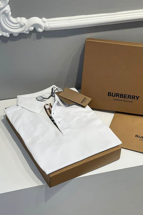 Классическое мужское поло Burberry TB - White