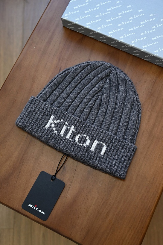 Кашемировая шапка Kiton premium - Grey