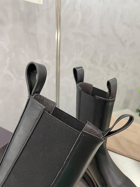 Женские кожаные ботинки Bottega Veneta Premium - Black