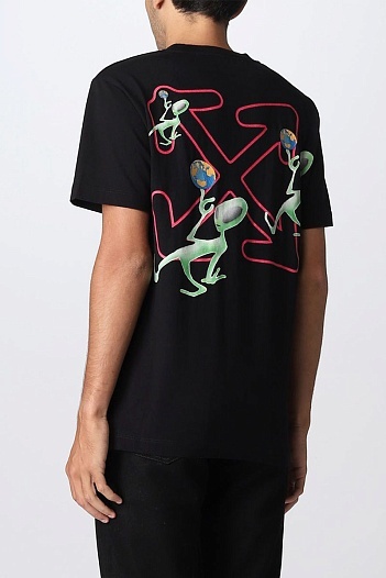 Чёрная оверсайз футболка Off-White "Alien Arrow"   