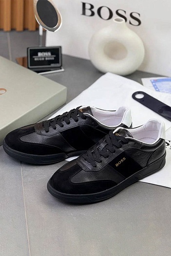 Комбинированные кроссовки Hugo Boss Brandon - Black   