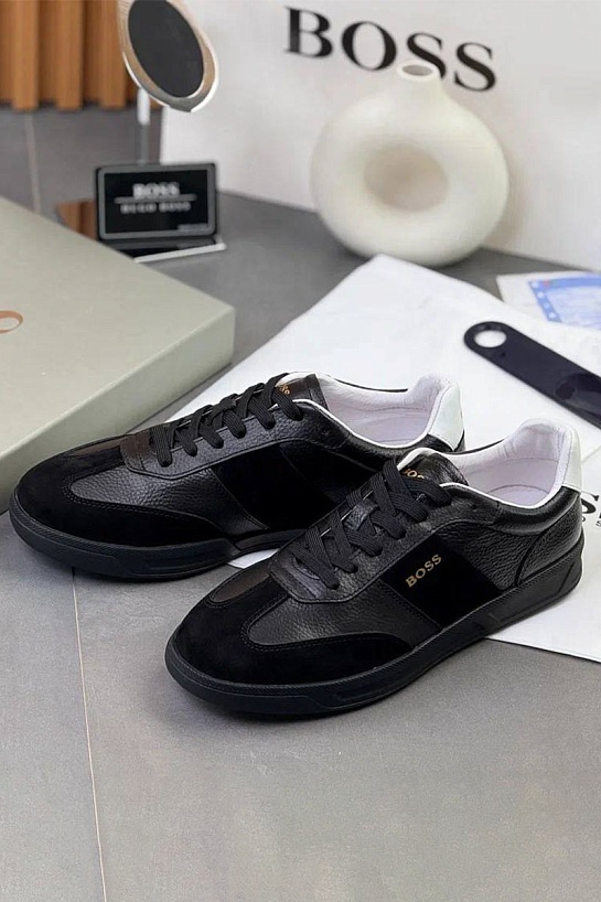 Комбинированные кроссовки Hugo Boss Brandon - Black