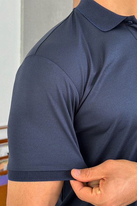 Мужское поло Loro Piana синего цвета