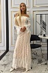 Кружевное женское платье с открытыми плечами MIU MIU