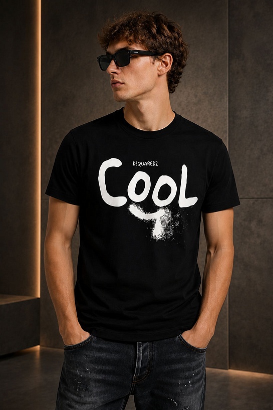 Чёрная оверсайз футболка Dsquared2 Cool-print