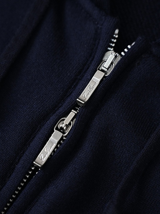 Тёмно-синяя кофта на молнии Loro Piana premium