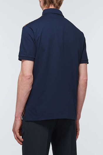 Мужское поло Gucci GG monogram all-over - Navy / Beige   