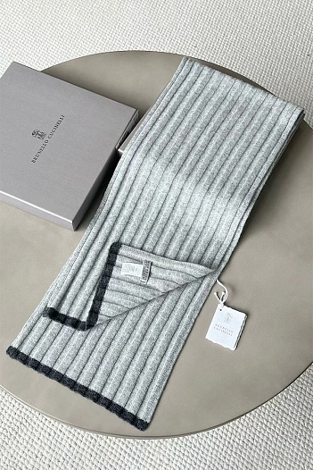 Кашемировый шарф Brunello Cucinelli Premium - Grey   
