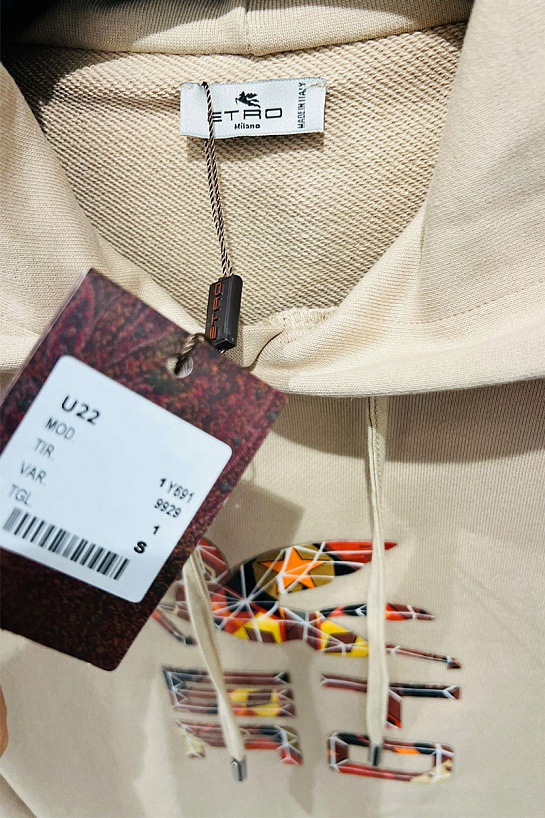 Чёрное оверсайз худи Etro Pegaso logo-print