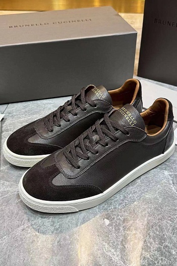 Мужские комбинированные кроссовки Brunello Cucinelli   