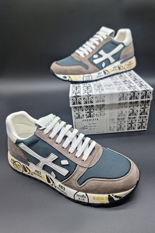 Замшевые кроссовки Premiata Mick - Beige / Grey