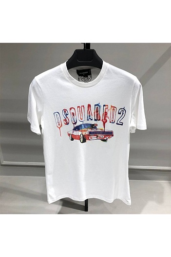 Мужская футболка Dsquared2 car-print - White   