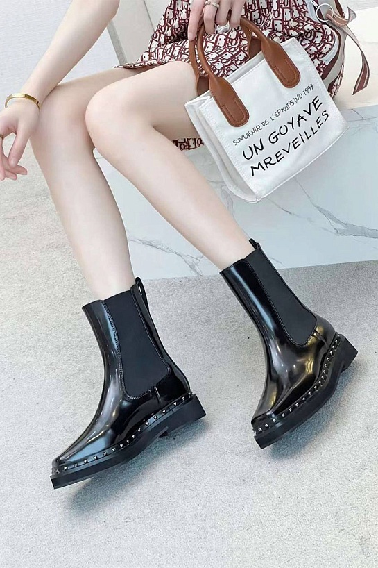 Женские ботинки Valentino с глянцевым эффектом