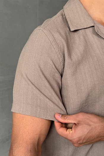 Мужская рубашка Loro Piana бежевого цвета   