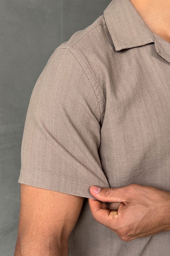 Мужская рубашка Loro Piana бежевого цвета