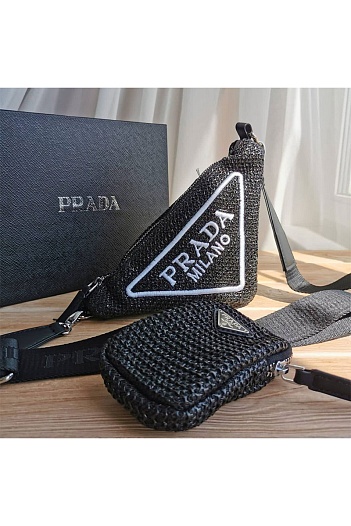 Сумка Prada Triangle Raffia 10.5x26x14 см   